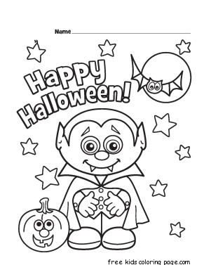 Halloween Little Vampire Printable coloring pages