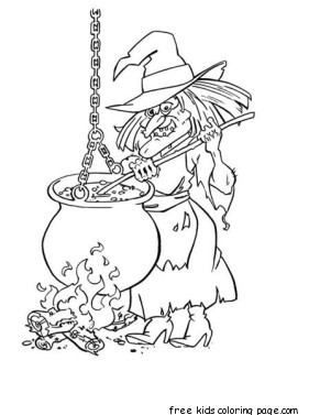 Halloween witches coloring pages