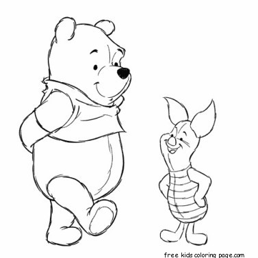 Printabel coloring pages Winnie the Pooh and Piglet