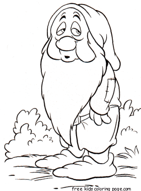 Printable 7 Seven Dwarfs Sleepy coloring pages