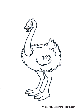 Printable Animal Little ostrich coloring pages
