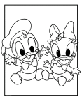 Printable Donald and Daisy Duck Baby Disney Coloring Pages