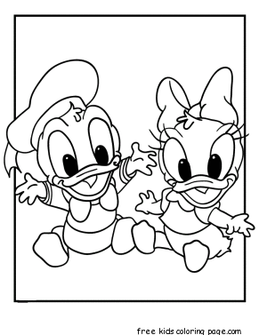 Printable Donald and Daisy Duck Baby Disney Coloring Pages