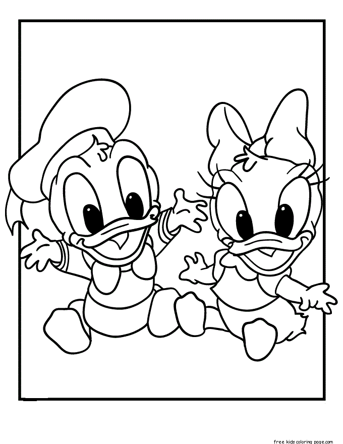 Print Out Coloring Picture Of Baby Daisy Duck With A Hat 3