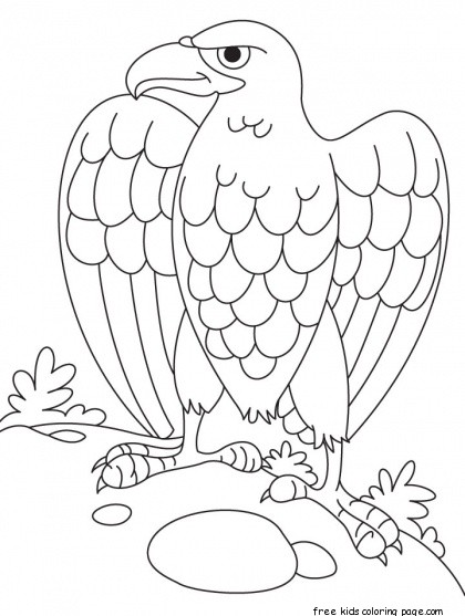 Printable animal eagle coloring book page
