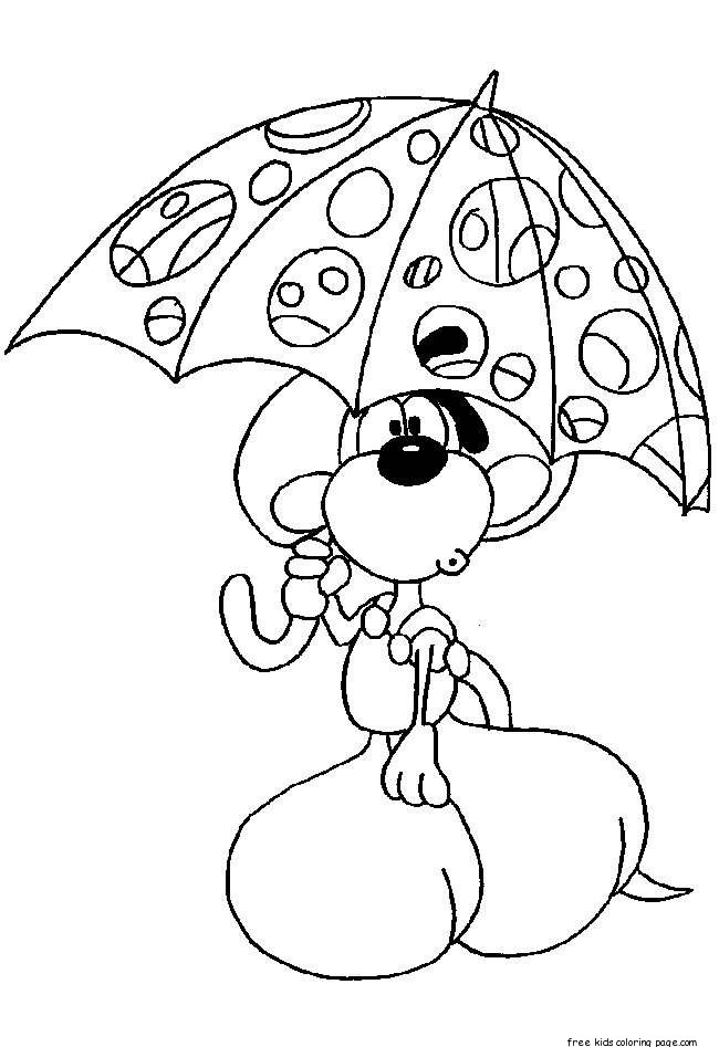 Printable cartoon Diddl coloring pages