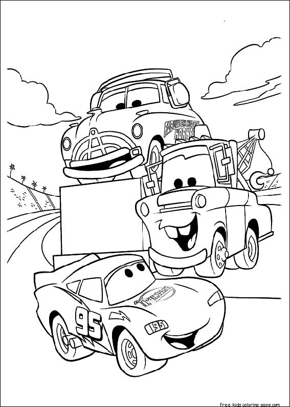 doc tow mater and mcqueen coloring page