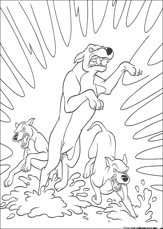Printable Bambi 2 and dog coloring page