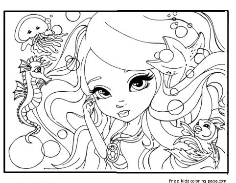 Printable beautiful face barbie coloring pages 482x375