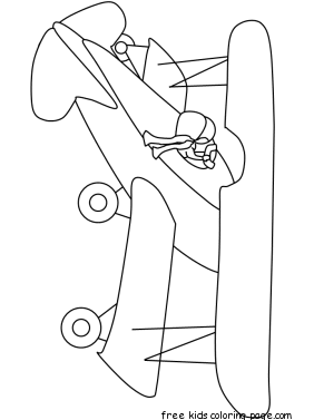 airplane fly in sky coloring pages