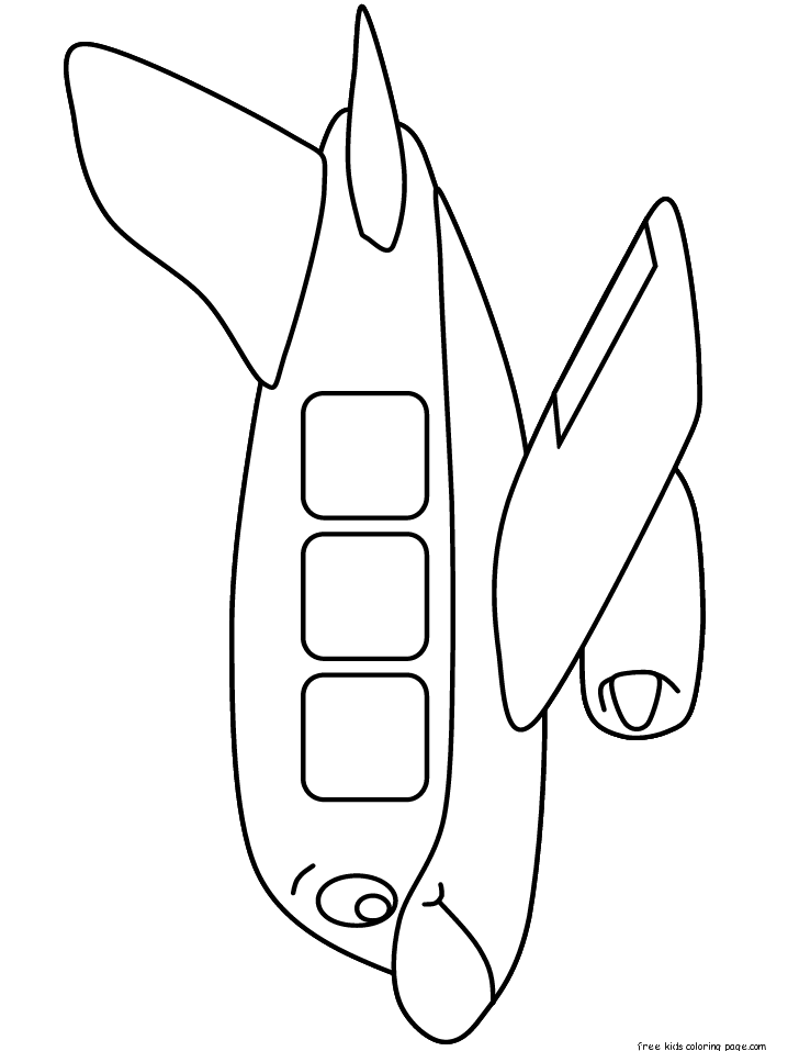 airplane with face coloring pages to print out for kids.
