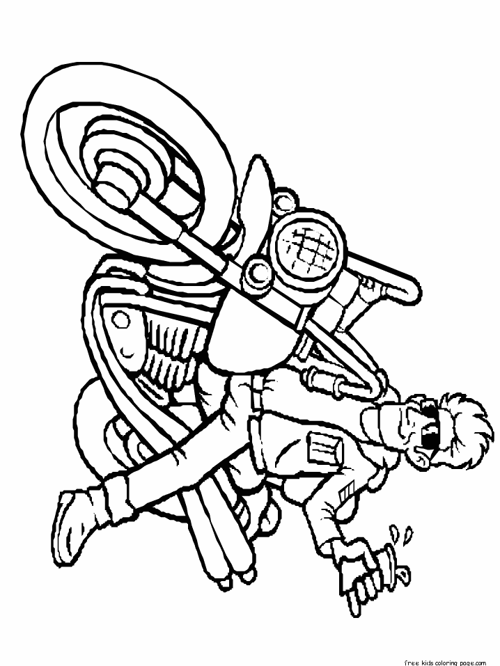 boy on motorcycle coloring page for kidsFree Printable Coloring Pages ...
