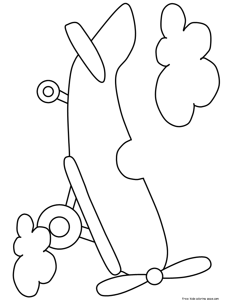 free print out airplane with propellor coloring pages