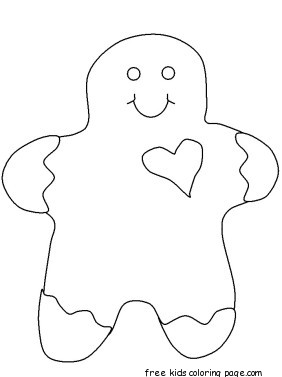 Christmas Gingerbread Men with face coloring pages