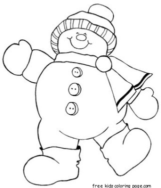 Christmas Happy Snowman coloring page