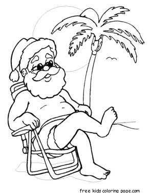 Christmas Santa is on vacation coloring pages