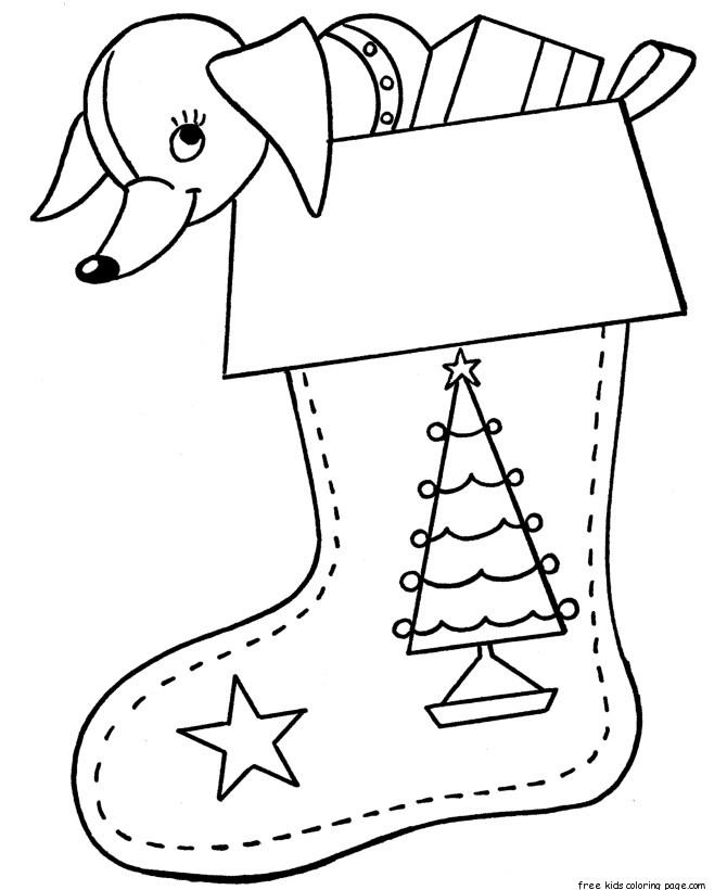 Coloring pages Christmas stockings filled with gifts
