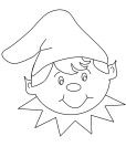 christmas elf face cut out coloring pages
