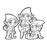 Picture to color christmas elf print out for kids.