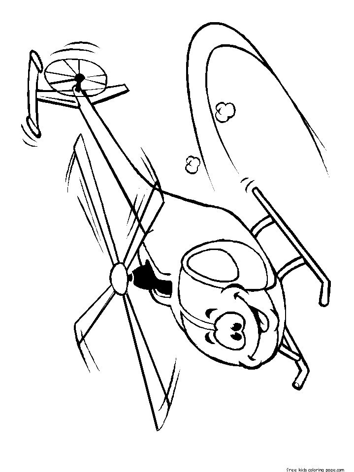 Happy face Helicopters coloring pages