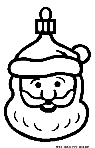 Print out Santa claus face decorating a Christmas tree coloring page