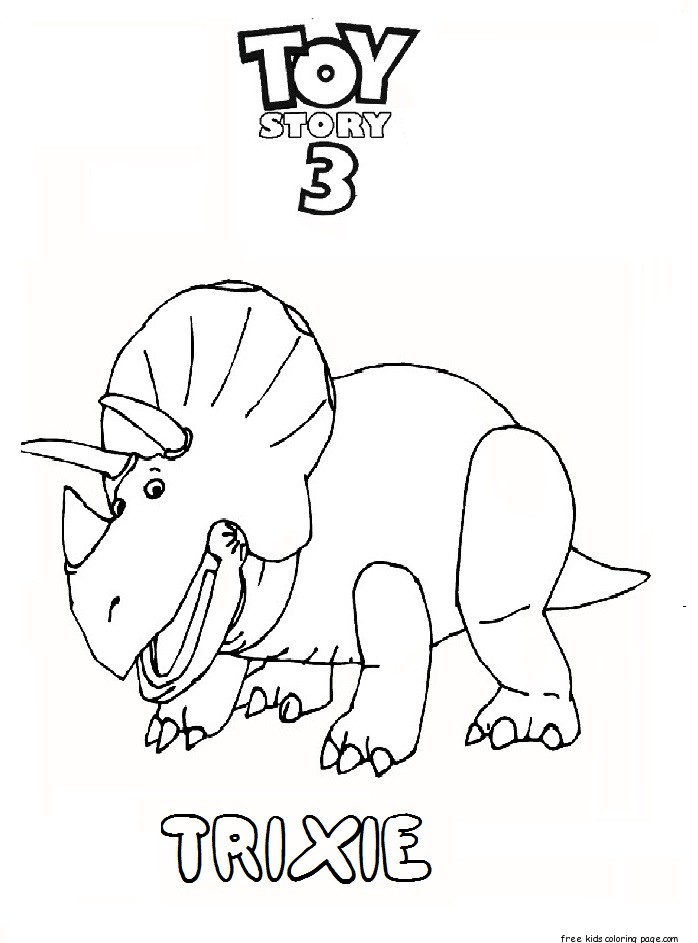 Printable toy story 3 trixie coloring pages for kidsFree