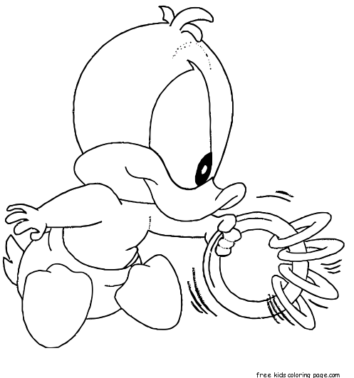 Printable Baby Looney Tunes Baby Daffy coloring pages