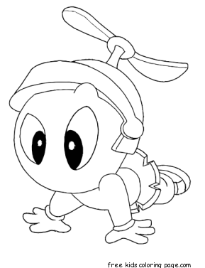 Printable Baby Looney Tunes Baby Marvin Crawling coloring pages