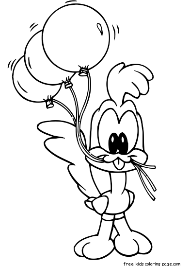 Printable Baby Looney Tunes Baby Road Runner coloring pages