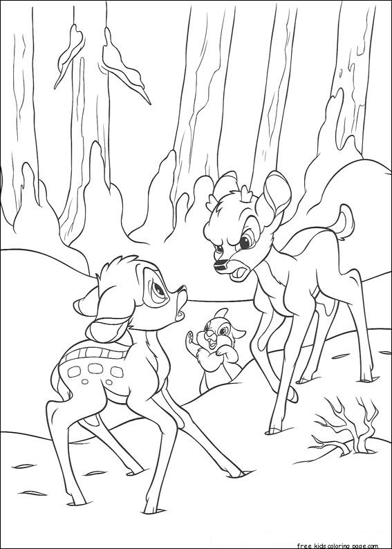 Printable Bambi 2 and Ronno coloring pages