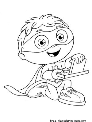 Printable Cartoon superhero Coloring Pages for kids