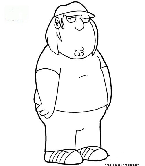 Printable Chris Family Guy cartoon coloring page