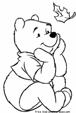 Printable coloring in Disney Characters Winnie the Pooh happy face