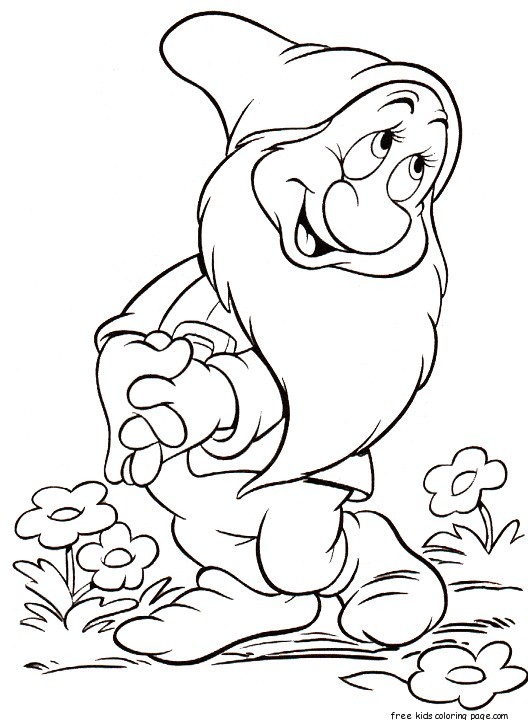 printable 7 dwarfs disney characters coloring pages for kidsFree Printable Coloring