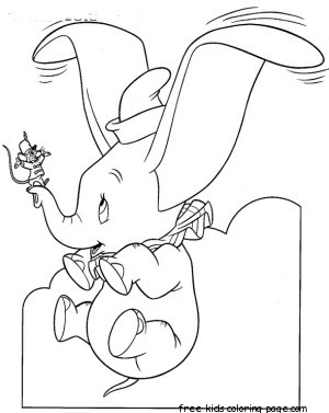 Printable coloring pages Disney Characters Dumbo tegninger