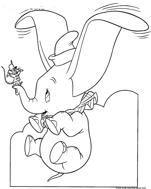 Printable coloring pages Disney Characters Dumbo tegninger