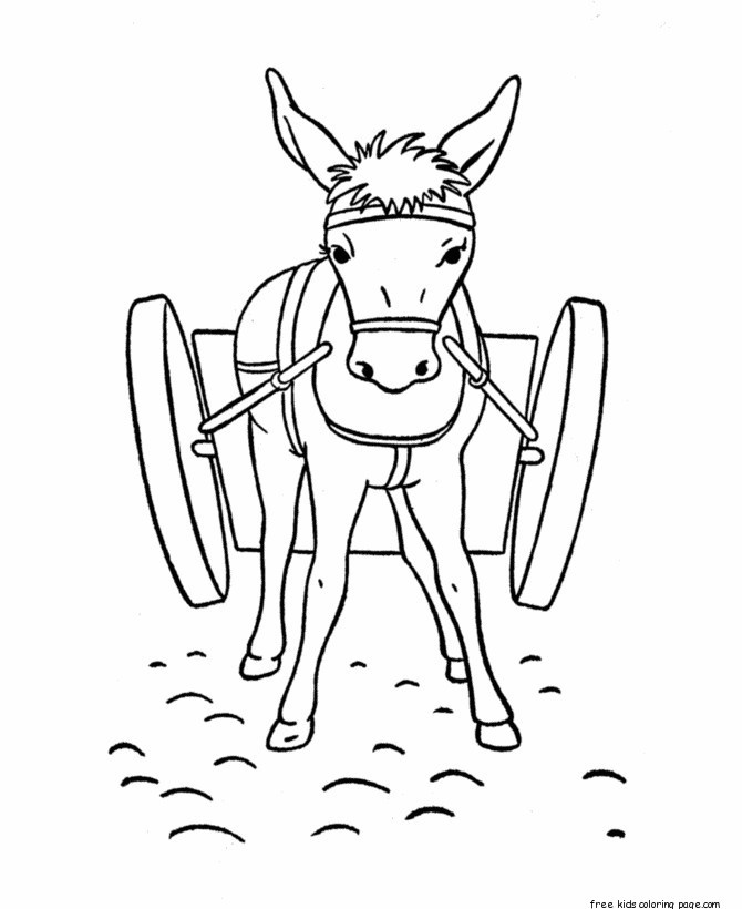 printable coloring pages donkey for kidsFree Printable