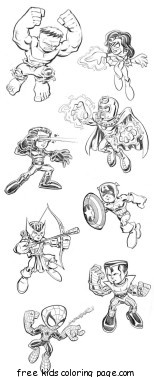 The Avengers Lego characters Superheroes coloring pages