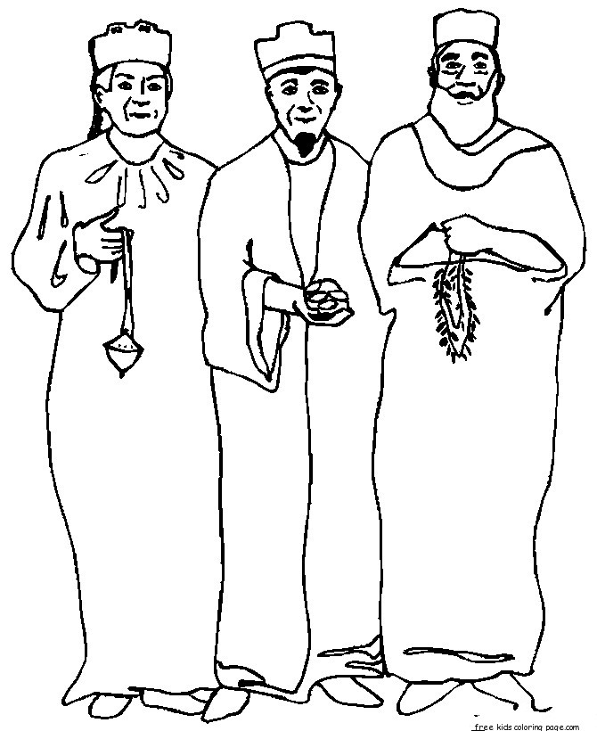 christmas Three Wisemen coloring page Printable