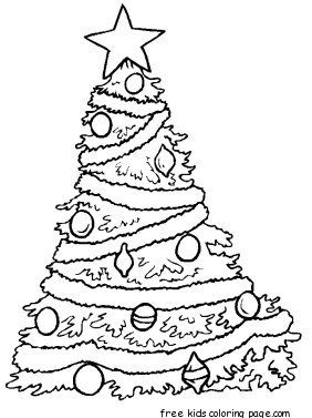 Coloring in sheet christmas tree for kids to print out.