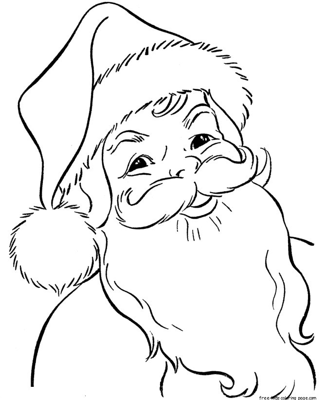 Printable santa claus face coloring pictures for kidsFree Printable ...