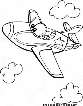 jet air plane whit face coloring pages