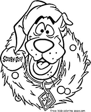 scooby doo wreath christmas coloring pages