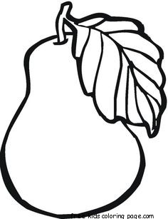 pear fruit coloring pages to print for kids