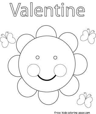 Print out Valentine Sun Coloring Pages