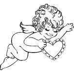 Cute cupid coloring sheets valentines day to print out for kids.