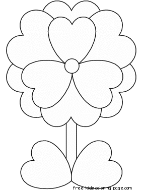 Print out Valentines Day Flower coloring pages