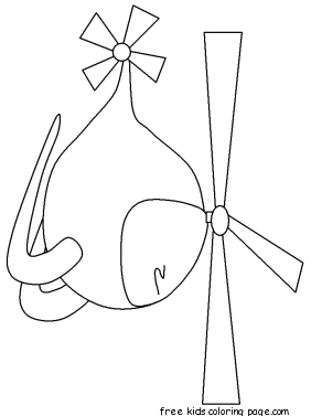 Helicopter cartoon drawing coloring pages for kids to print out.