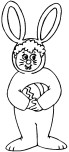 child easter bunny costume coloring pages for kids to print out
