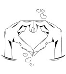 Printable Hands Forming Heart Valentine Day Coloring Pages